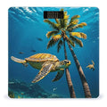 Palm Trees and Sea Turtles Diving Underwater Scale for Body Weight Highly Accurate Digital Bathroom Electronic Weighing Machine for People LCD Display Large Size Tempered Glass for Safe Home Use
