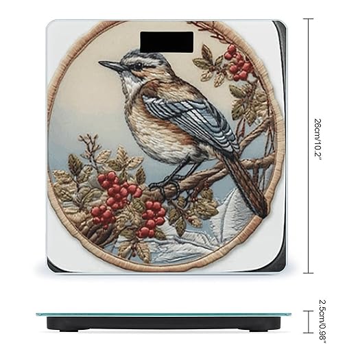 Bird on Branch Scale for Body Weight Accurate Digital Bathroom Scale Toughened Glass High Precision Scales Smart Weight Scales with Large LCD Backlight Display Weighing Machine