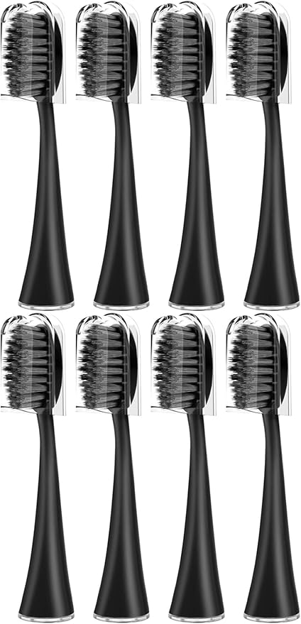 Replacement Toothbrush HeadsCompatible for Seago S9 S1 S6 S8 S21 S26 S28 SG540 SG860 SG861 SG986 SG987 SG988 2752(8pcs Black)