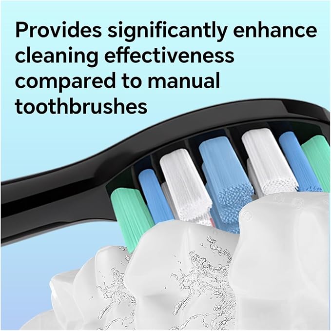 4/8/12/20Pcs Toothbrushes Head Compatible for 1100/2100/4100(Black-12 Pcs)