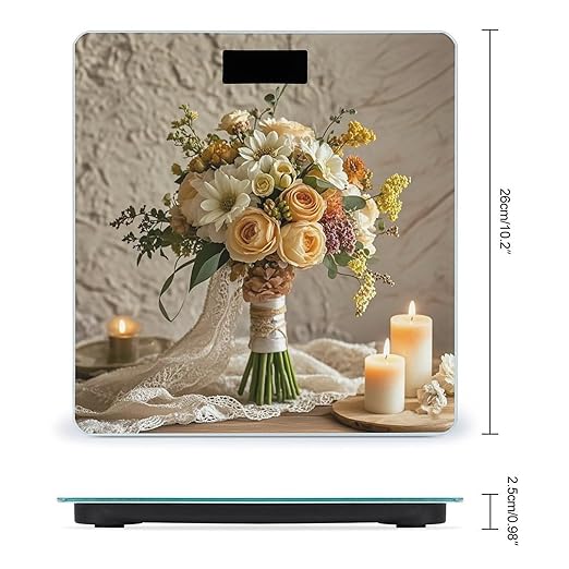 Warm Colored Flowers Scale for Body Weight Digital Bathroom Scale Accurate Smart Weight Scales with Large Display Weighing Machine High Precision Scales