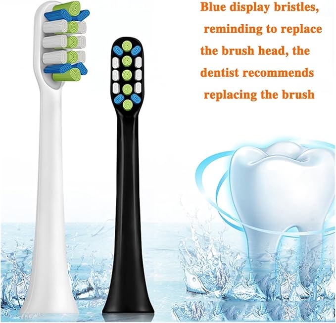 Compatible for V1 V2 X3 X3U X5 D3 Electric Toothbrush Heads(12black)