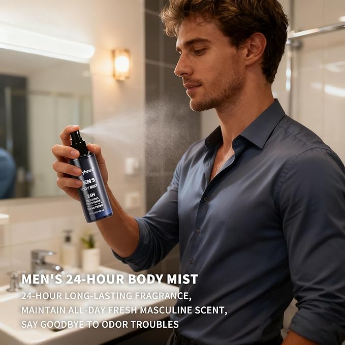 Men's Bath and Body Spa Gift Set - 7-Piece Kit with 3-in-1 Shower Gel 2-in-1 Handmade Soap and Travel Bag - Father's Day/Birthday Christmas Gifts for Dad Husband Boyfriend and Friends