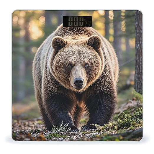 Bear Scale for Body Weight Highly Accurate Digital Bathroom Body Scale Digital Bathroom Scales for People Anti-Slip Large LCD Display Smart Scales