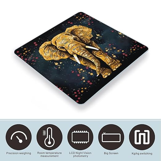 Abstract Elephant Smart Scale for Body Weight Accurate Bathroom Scale with LED Display Digital Weight Scales Weighing Machine High Precision Scales for Bath Home