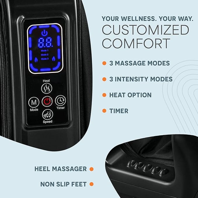 LifePro Foot Massager with Heat - SoleSerene Shiatsu Foot and Calf Massager Electric Machine with Remote Control for Feet Ankles and Arms (Renewed)