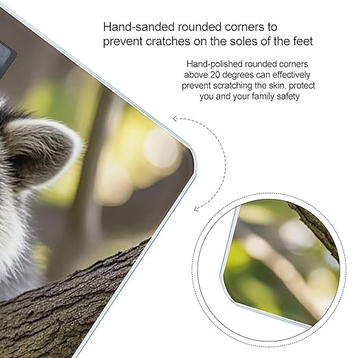 Raccoon Scale for Body Weight Highly Accurate Digital Bathroom Body Scale Digital Bathroom Scales for People Anti-Slip Large LCD Display Smart Scales