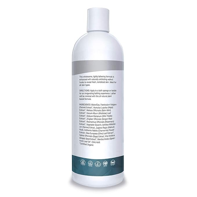 Organic Excellence Spearmint Body Wash For All Skin Types - Natural Soap Alternative - Sulphate and Paraben Free