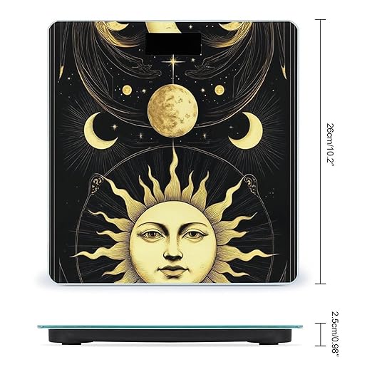 Smart Scale for Body Weight Digital Bathroom Weighing Scale Energy Saving Scale Tarot Card Magic Boho Vintage Sun Moon Stars