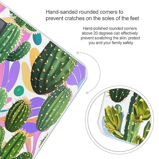 Cactus and Other Patterns Scale for Body Weight Smart Scales Digital Bathroom Scale High Precision Weighing Scales with Large Display Weighing Machine for People