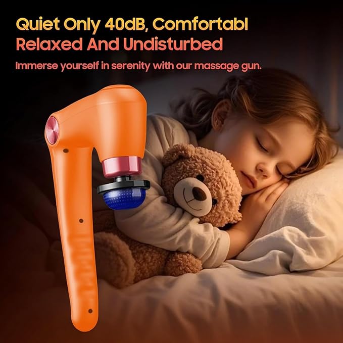 Massage Gun with 10 Replacement Heads Massage Gun with Heat Back Massager for Pain Relief Deep Tissue Massager for Shoulder &amp Back Muscle Recovery (Orange)