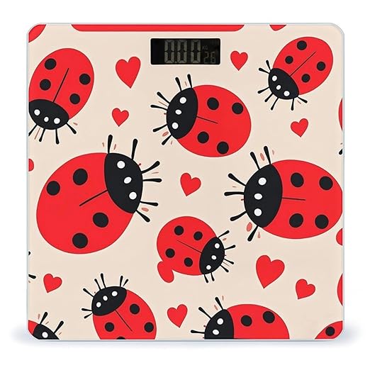 Ladybug Scale for Body Weight Digital Bathroom Scale Toughened Glass High Precision Scales for Body Weight with Large LCD Backlight Display Weight Scales