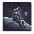 Astronaut Space Scale for Body Weight Safe Rounded Corners Tempered Glass Digital Bathroom Scale LED Display 400lb Capacity Weight Scales with High Precision Sensors