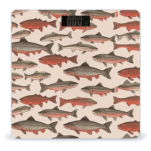 Salmon Bathroom Scale Rounded Smart Scale for Body Weight Automatic Power On/Off Weight Scales Accurate Bathroom Digital Scales for Pet Home Bedroom Kitchen