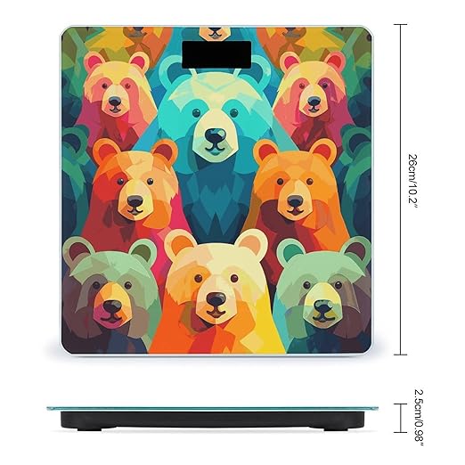 Colorful Bears Bathroom ScaleHighly Accurate Digital Weighing Machine for People Bright LED Display Weight Scale for The Aldult Home Use