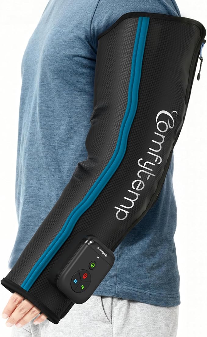 Comfytemp Air Compression Therapy Device K1065 Cordless Full Arm Massager for Circulation and Pain Relief Portable Massage Sleeve for Wrist Hand Forearm