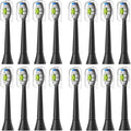Replacement Brush Heads Compatible for with Sonicare Electric Toothbrush Fit EasyClean Gum Health FlexCare Healthy(16pcs Black)