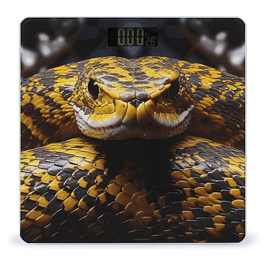 Yellow Snake Bathroom Scale Weight Scale for Body WeightHighly Accurate Digital Weighing Machine Clear LED Display Digital Bathroom Body Scale 400lb/182kg