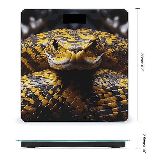 Yellow Snake Bathroom Scale Weight Scale for Body WeightHighly Accurate Digital Weighing Machine Clear LED Display Digital Bathroom Body Scale 400lb/182kg