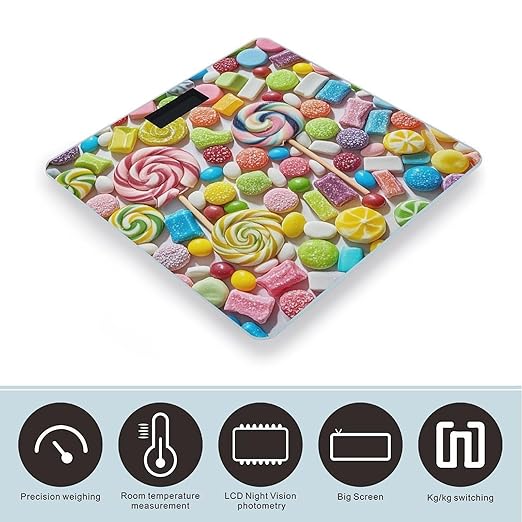 Sweet Candy Backdrop Scale for Body Weight Smart Scales Digital Bathroom Scale High Precision Weighing Scales with Large Display Weighing Machine for People
