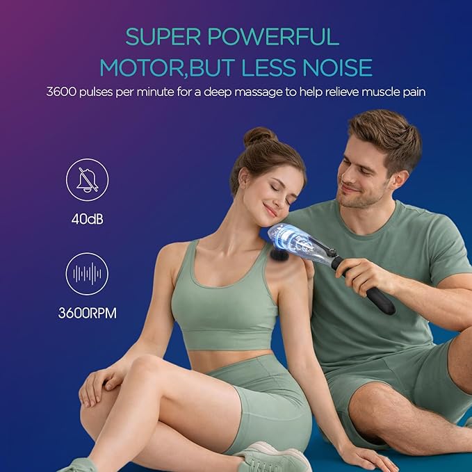 VOYOR-HEALTH Back Massager Handheld for Muscles Relaxation Percussion Massager for Pain Relief Deep TissueVariable Intensity with 5 Multi-Functional Heads for Neck Shoulder Legs