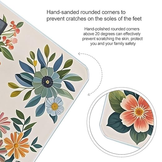 Various Floral Designs Scale for Body Weight Digital Bathroom Scale Toughened Glass High Precision Scales for Body Weight with Large LCD Backlight Display Weight Scales