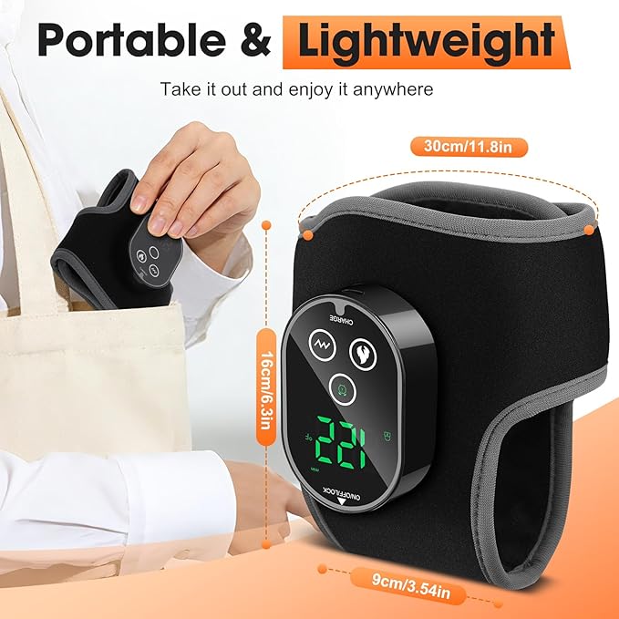2PCS Cordless Ankle Heating Pads Foot and Ankle Massager with Heat Rechargeable Heated Foot Brace Wrap 3 Vibration and 4 Heating Modes