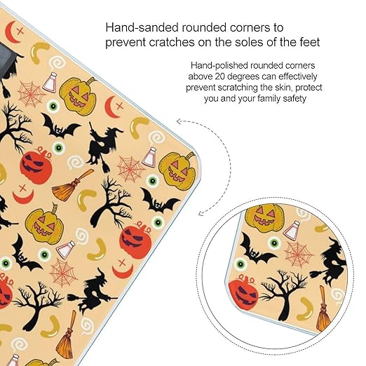 Witch Pumpkin Pictures Scale for Body Weight Highly Accurate Digital Bathroom Body Scale Digital Bathroom Scales for People Anti-Slip Large LCD Display Smart Scales