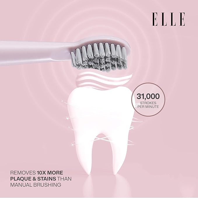 Elle - Lithium Sonic Electric Toothbrush Powerful Cleaning (Pink)