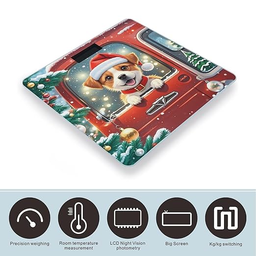 Red Truck Puppy Weight Scale Highly Accurate Digital Weighing Scale with Large LCD Display Smart Bathroom Scales for Home Bedrooms and Gift Giving