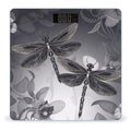 Dragonflies Grey Scale for Body Weight High Precision Digital Weight Scales with LCD Display Anti-Slip Sturdy Slim Tempered Glass Bathroom Scale for Home Use
