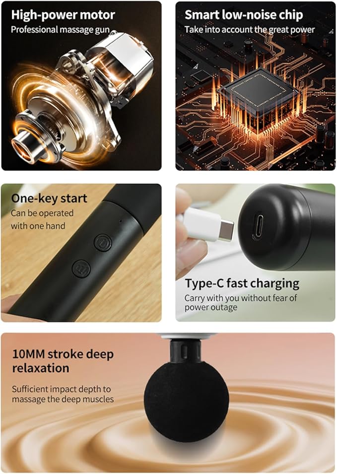 Massage Gun with Extended Handle Upgraded U-Shaped Back Massager Reaches Hard-to-Access Muscles 4 Massage Heads &amp 4 Speed Levels Body Massager for Back Waist Neck Shoulder Leg White