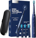 YUHANG Sonic Electric Toothbrush5 Modes400-Day Battery Life2-Minute Timer30s ReminderErgonomic Comfort Grip40000 Vibrations/minIPX7-4 Brush Heads - Travel Box (Blue)