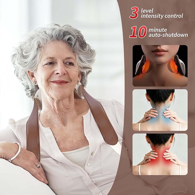 Neck and Shoulder Massager with HandsWireless Portable Deep Tissue Massage for Neck 4D Bionic Real Touch Shiatsu Hand Massager Rechargeable Cervical Electric Massager for Home Office