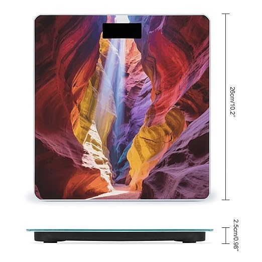 Colored Canyon Scale for Body Weight Sturdy Tempered Glass Weighing Scales with LCD Display Accurate Digital Bathroom Scale Convenient Body Fat Smart Scales Easy Read