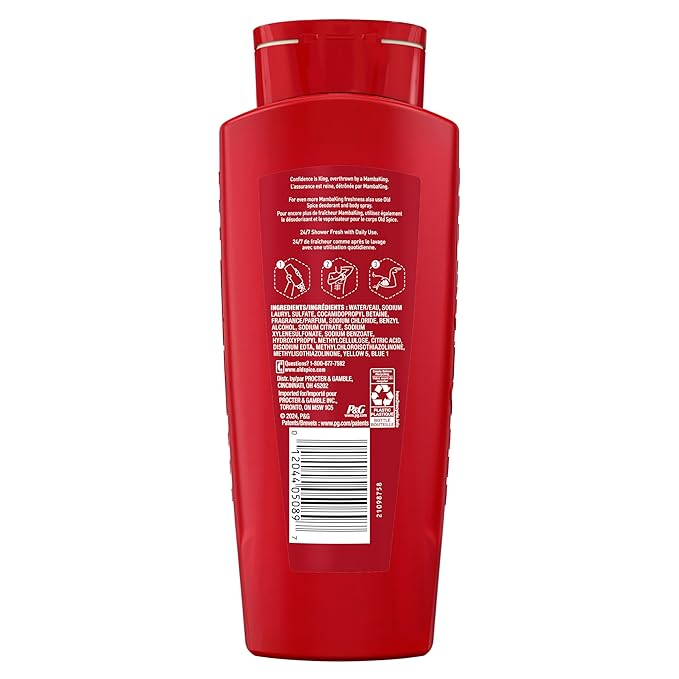 Old Spice Cleansing Body Wash for Men 3X Defense 24/7 Shower Fresh with Lasting Scent 2-in-1 Body &amp Face Wash MambaKing with Rich Plum Scent 24 oz (Pack of 4)