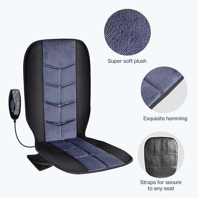 CILI Massage Chair PadBack Massager with HeatMassage Seat Cushion with 10 Vibration Motors30-60-90 Minutes Heating OptionsChair Massager for Office Chair Home Office Use