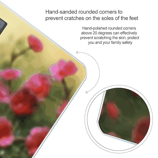 Peacock FlowersScale for Body Weight with LCD High Precision Weighing Scales Fashion Sturdy Tempered Glass Weight Scales Easy-to-Read Digital Bathroom Scale for Daily 400lb
