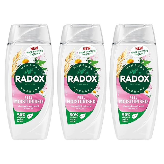 Radox Mineral Therapy Feel Moisturised Shower Gel with Chamomile &amp Oat Scent- 225ml (Pack of 3)