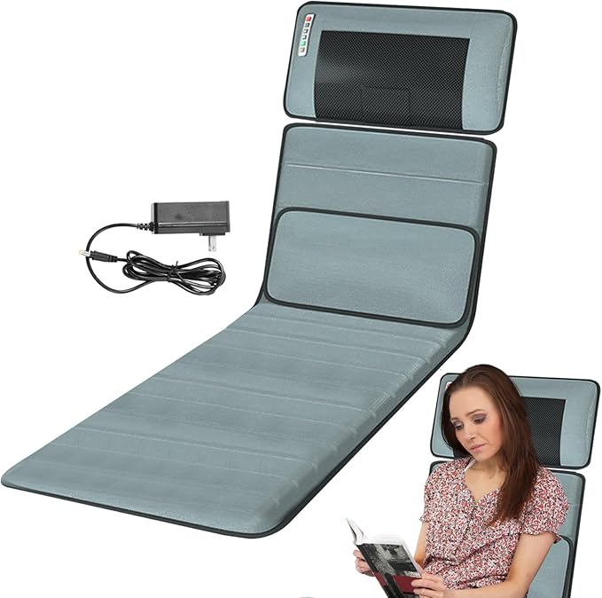 Body Massager Mat Electric Whole Body Heating Vibrating Mat Multifunctional Electric Bed Massager Tool for Neck Back Hip Waist