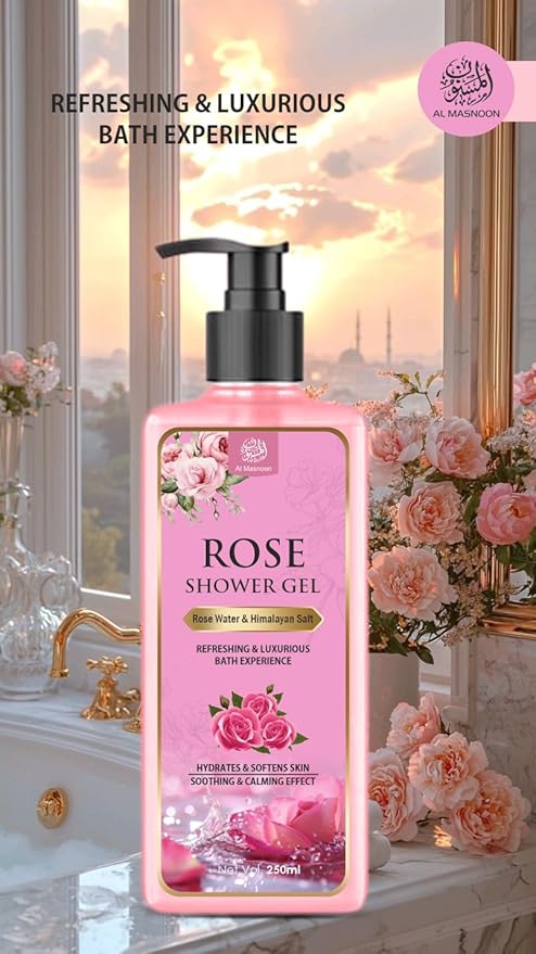 Rose Shower Gel with Himalayan Pink Salt – Luxurious &amp Refreshing Bathing Experience | 250 ml Pack of 1