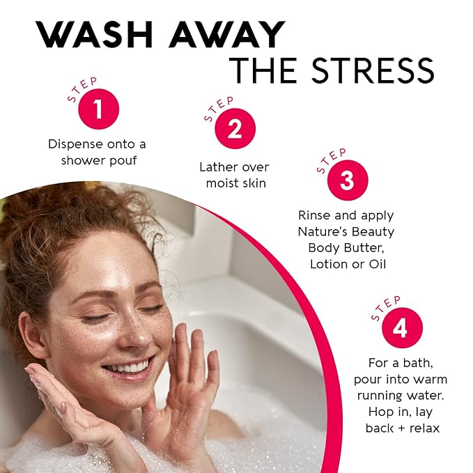 Nature's Beauty Elderberry Eucalyptus Stress Relief Body Wash Multi-Pack - Gentle Bath + Body Cleanser Restore Skin Made w/Shea Butter Avocado Oil and Sweet Almond Oil 12 fl oz (2 Pack)