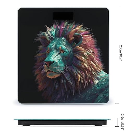 Abstract D Art Lion Bathroom ScaleHighly Accurate Digital Weighing Machine for People Bright LED Display Weight Scale for The Aldult Home Use