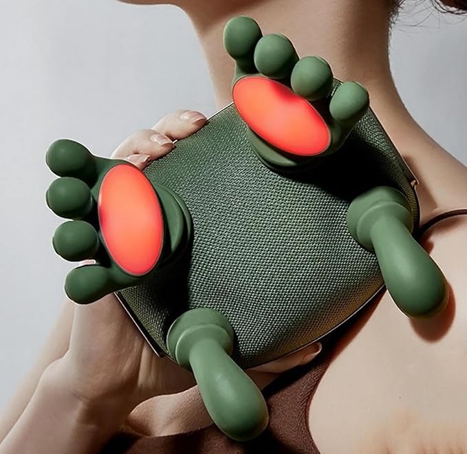Neck Massager with Heat Shiatsu Neck and Back Massager with 4D Kneading for Shoulder and Cervical Pain Relax Muscle Tension Portable and Rechargeable for Home or Office Green