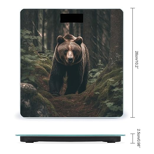 Bear in Tree Scale for Body Weight Accurate Digital Bathroom Scale Toughened Glass High Precision Scales Smart Weight Scales with Large LCD Backlight Display Weighing Machine