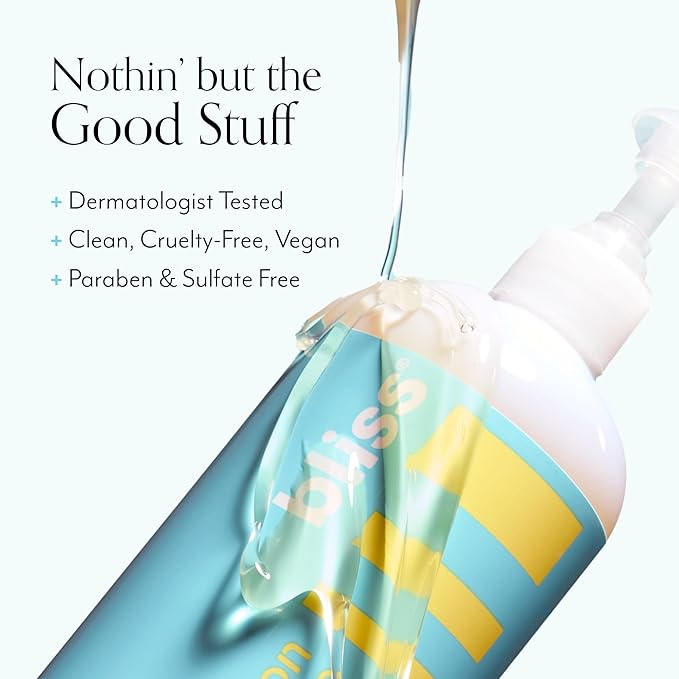 Bliss Soapy Suds Body Wash - Lemon and Sage - 17 Fl Oz - Gentle and Hydrating for Supremely Soft Skin - Paraben Free - Vegan &amp Cruelty Free (Pack of 2)