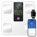 GE Smart Body Weight Scale with 8-in-1 Display for BMI Body Fat Muscle Mass Digital Bathroom Bluetooth Scale 14 Composition Analyzer for Health Monitoring 11.8 Accurate 400lb Weighing White