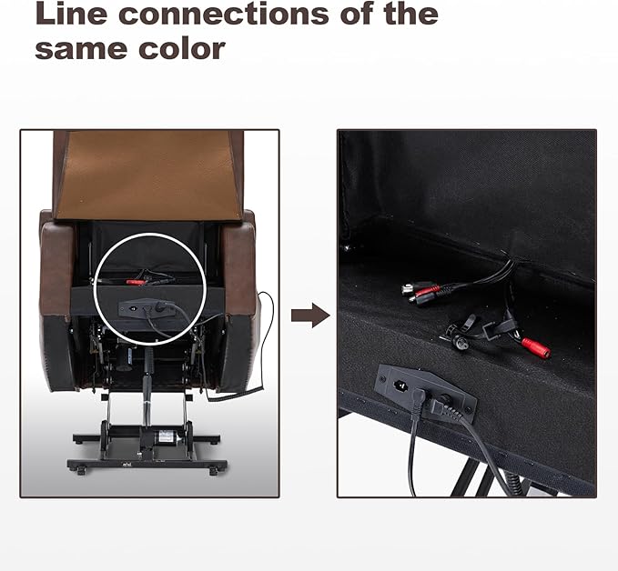 Triple Motor Power Lift Recliner Chair with Adjustable Lumbar Support Lay Flat Recliner for Elderly Breathable Brown Leather Recliner Lift Chair Massage &amp Heating USB Ports Cup Holders