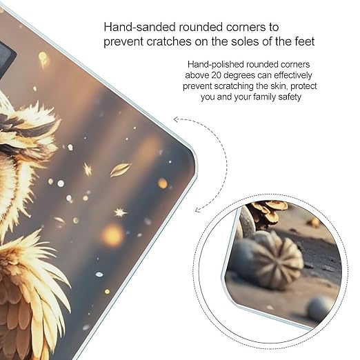 Cute Owl Scale for Body Weight Accurate Digital Bathroom Scale Toughened Glass High Precision Scales Smart Weight Scales with Large LCD Backlight Display Weighing Machine