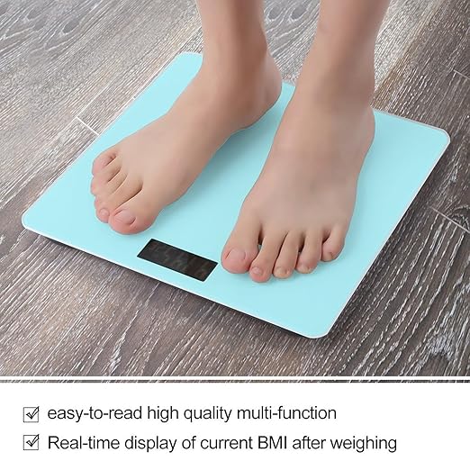 Women's Digital Bathroom Weighing Scale Automatic Switch Energy Saving Scale Smart Scale for Body Weight Light Blue